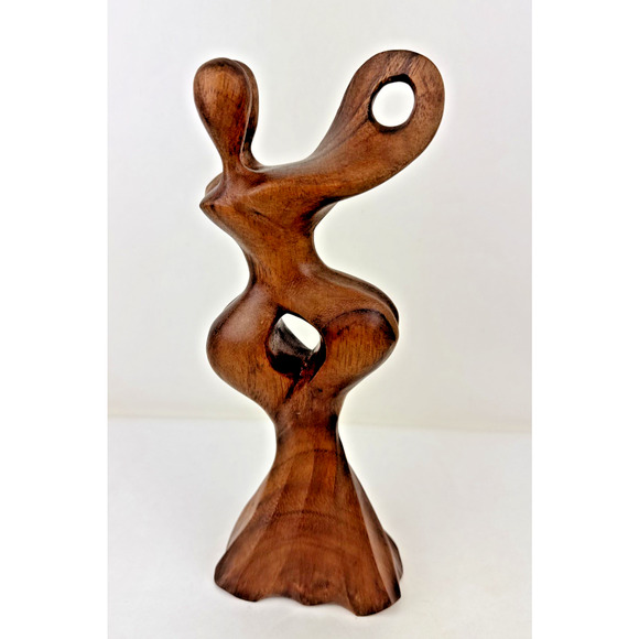 Wooden Handmade Abstract Sculpture Statue Handcrafted Dance with Me - Picture 1 of 10